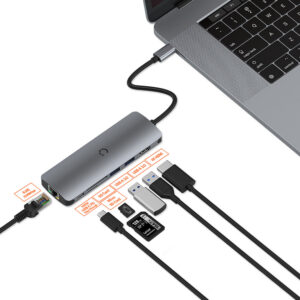 Cygnett Unite DeskMate 7-in-1 USB-C Multiport Hub Adapter Dock-(CY3319HUBC2)2xUS