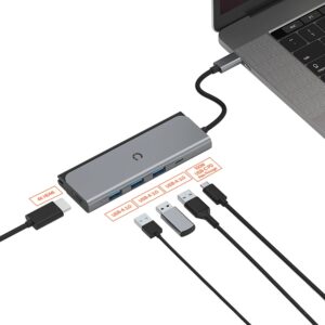 Cygnett Unite TravelMate 5-in-1 USB-C Multiport Hub Adapter Dock-(CY3318HUBC3)3x