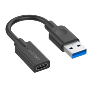 Cygnett Essentials USB-A Male to USB-C Female (10CM) Cable Adapter - Black(CY332