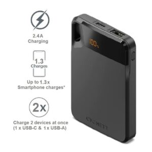 Cygnett ChargeUp Boost 5K mAh Power Bank - Black (CY4743PBCHE)