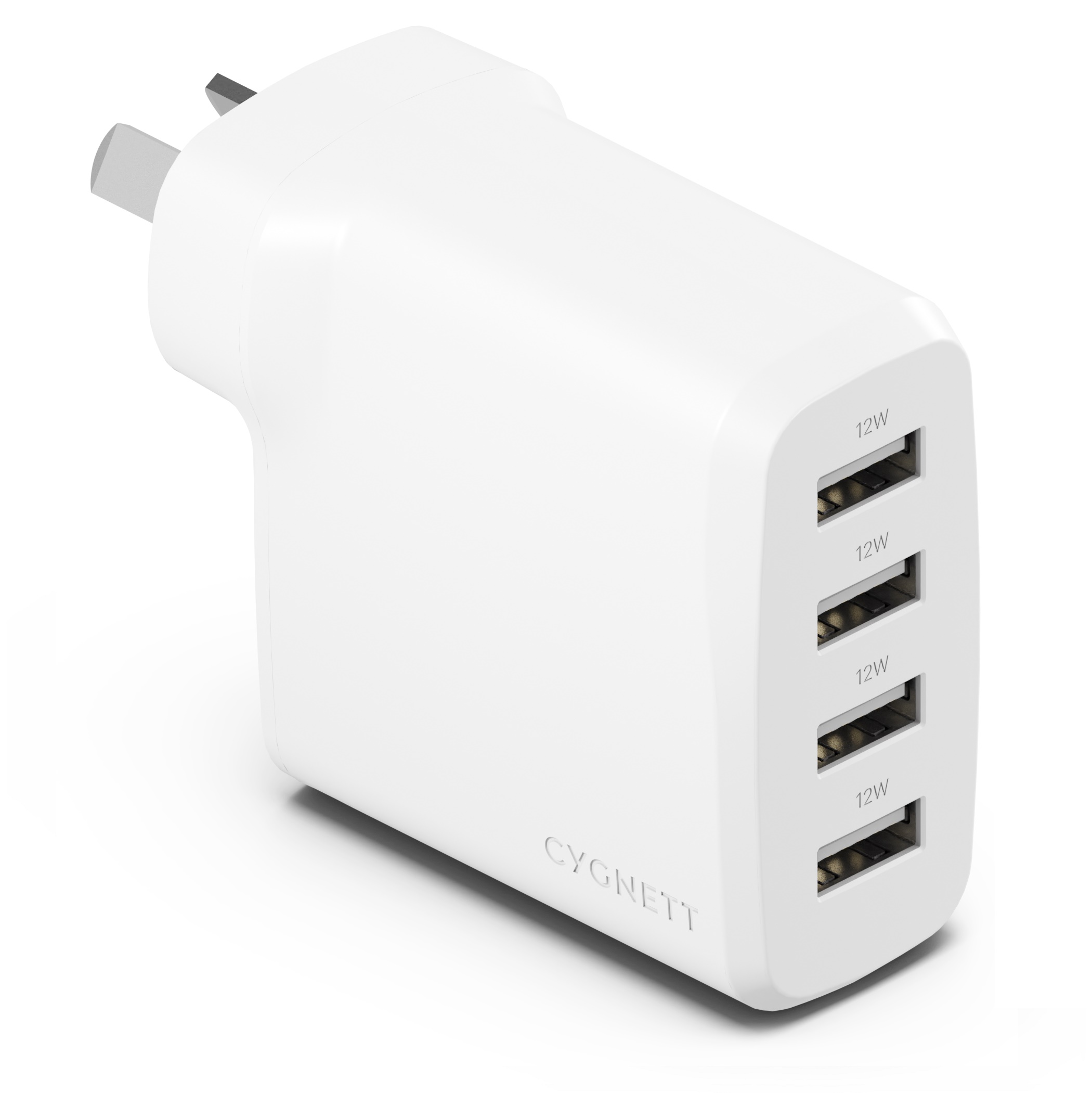 Cygnett PowerPlus 24W Multi Port USB-A Wall Charger - White(CY4768PDWCH) 4xUSB-A