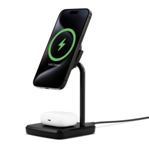 Cygnett ChargeBase Qi2 2-in-1 Magnetic 15W Wireless Charger - Black (CY5067BUNCP