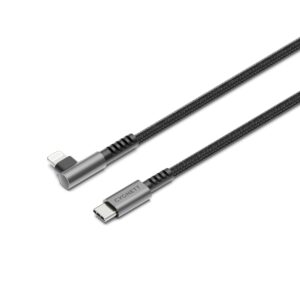 Cygnett Unite Right-Angle Lightning to USB C Cable (1M) - Black (CY5102PCCCL)