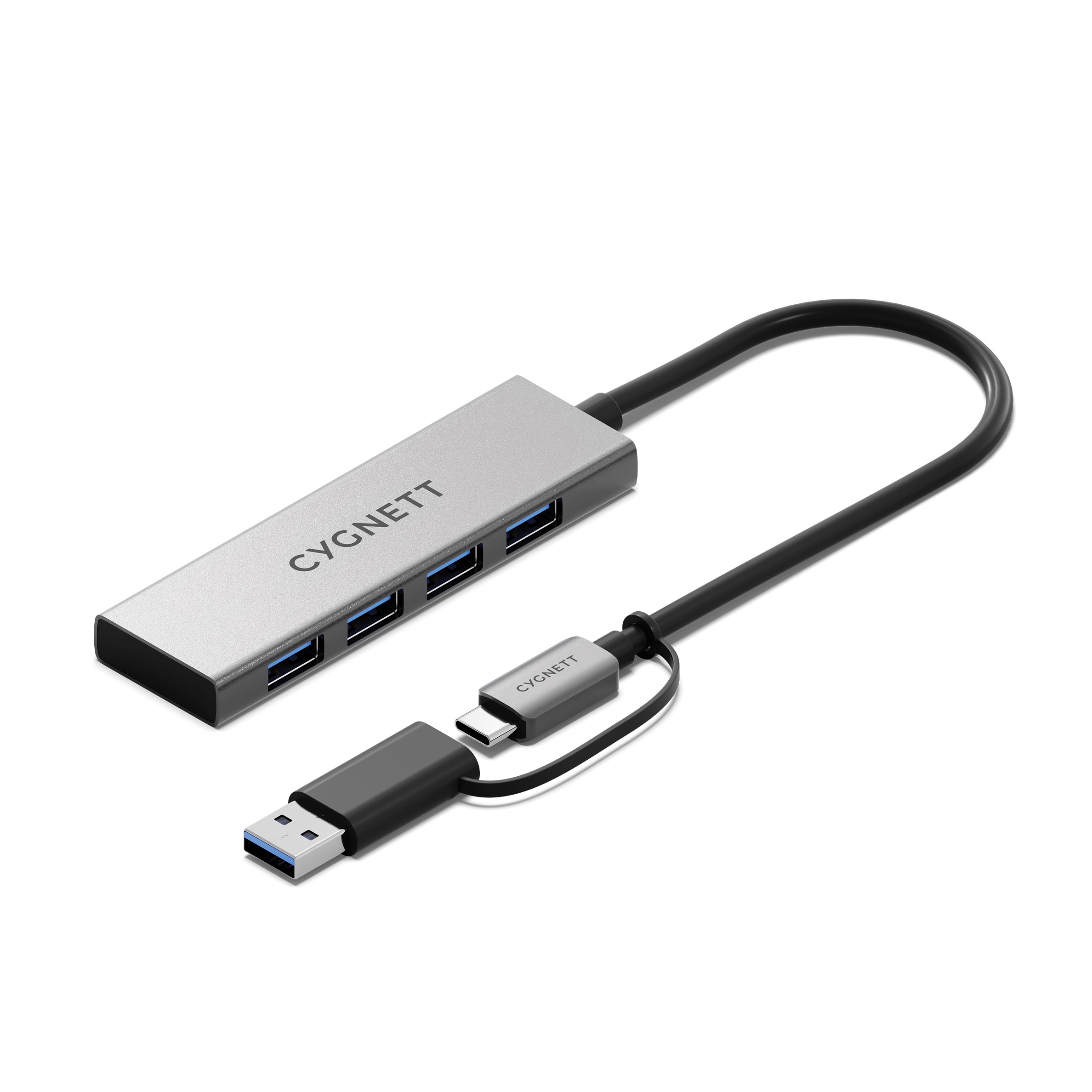 Cygnett Unite 4-in-1 USB-C to USB-A Hub- White(CY5388CYHUB)