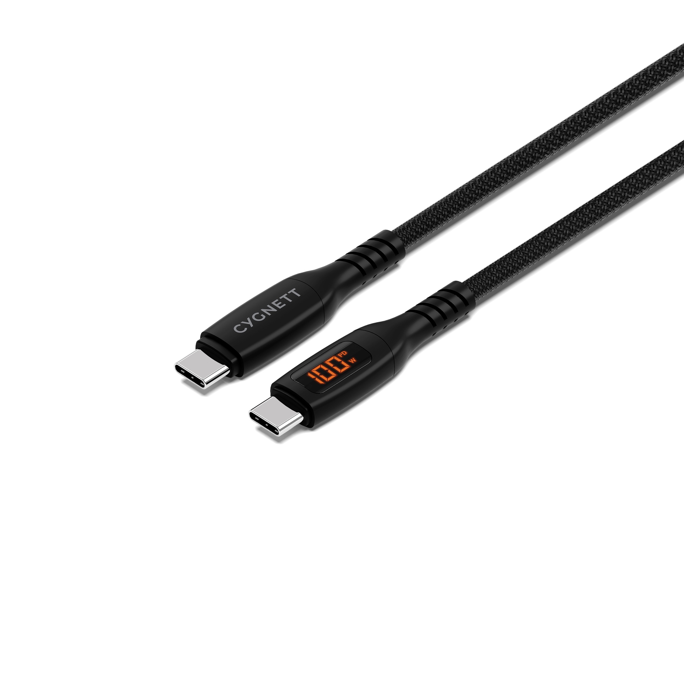 Cygnett Unite Intelli USB-C to USB-C Cable with LED Display (1M) - Black (CY5507