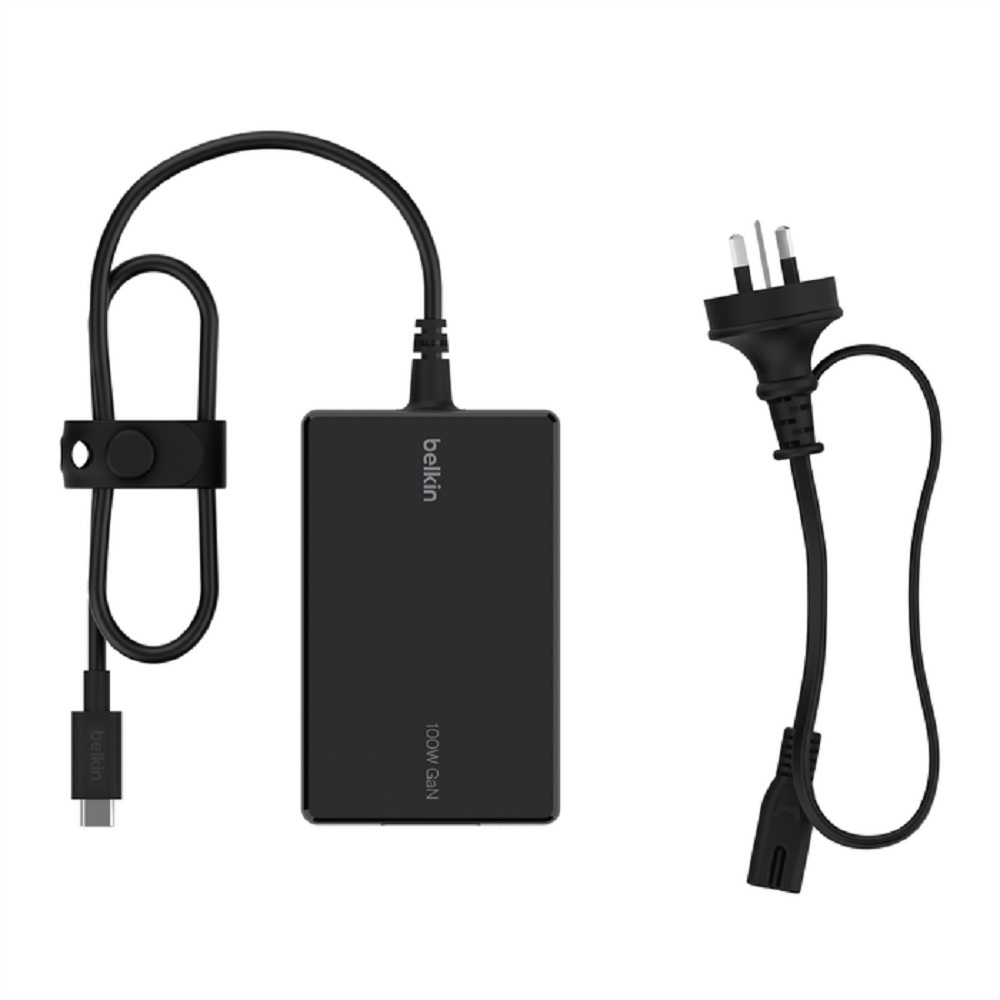 Belkin Connect USB-C Core 100W GaN Power Adapter + USB-C Cable (1.5M) - Black (I