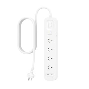 Belkin SurgePlus 4-Outlet Surge Protector With Dual USB-C Port(30W) -White(SRB00
