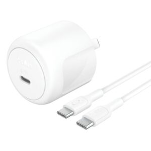 Belkin BoostCharge Compact 45W USB-C PD 3.1 Wall Charger + USB-C to USB-C Cable