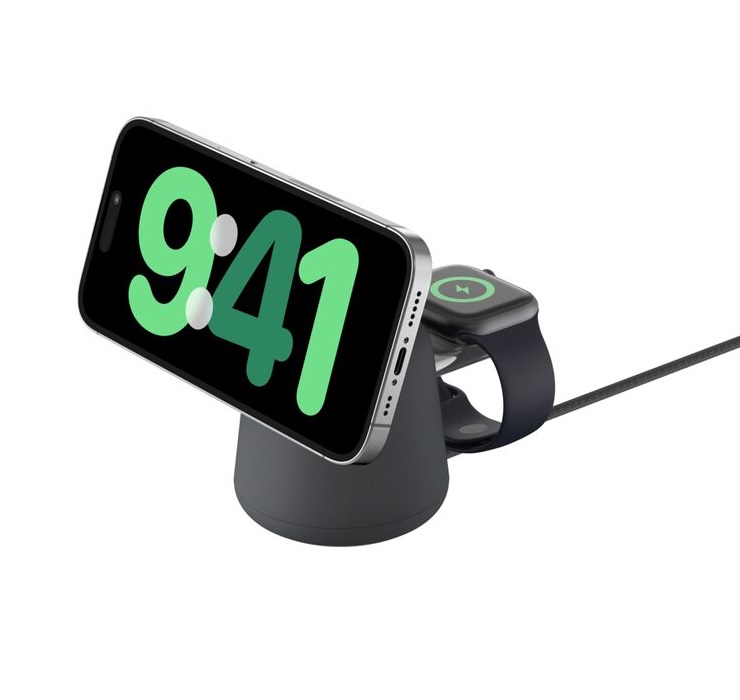 Belkin BoostCharge Pro 2-in-1 Magnetic Charging Dock w/ Qi2 (15W)+ 30W Wall Char