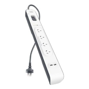 Belkin SurgePlus 4-Outlet Surge Protector With Dual USB Port 2.4 Amp-White(BSV40
