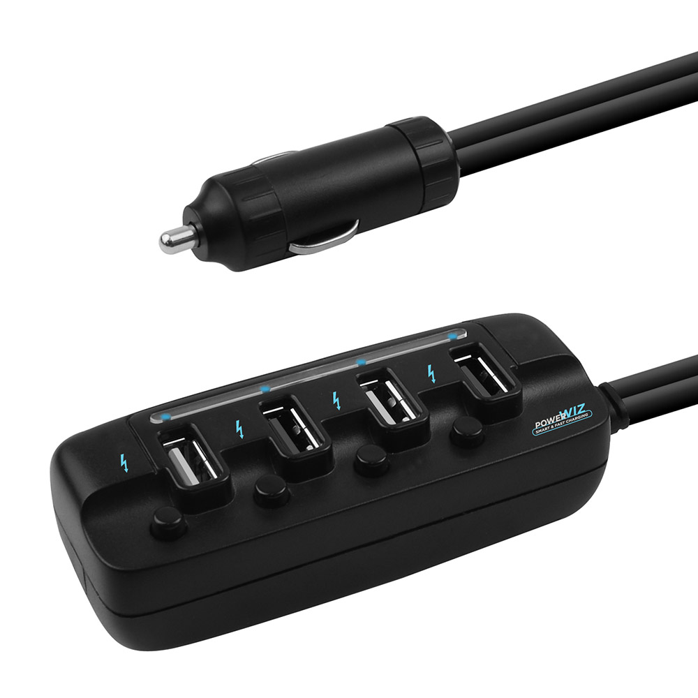 (LS) mbeat® 4 Ports USB Rapid Car Charger - 40W Rapid Smart Charger/Individual