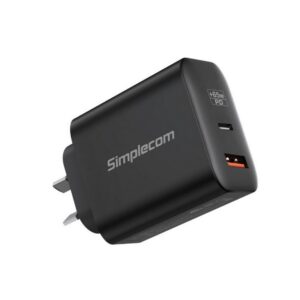 Simplecom CU265 Dual Port PD 65W GaN Fast Wall Charger USB-C + USB-A for Phone L