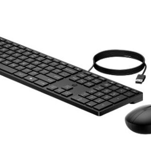 HP 320MK USB Wired Desktop Keyboard Mouse Combo Reduced-sized & Low-Profile Quie