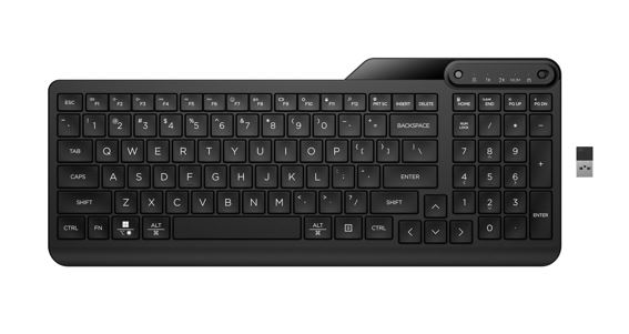 HP 475 Dual-Mode Wireless Keyboard Bluetooth Multi-OS Devices Unifying Dongle US
