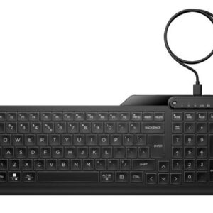 HP 405 Multi-Device Backlit Wired Keyboard Removable USB-C® cable with USB-A Sl