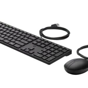HP 320MK USB Wired Desktop Keyboard Mouse Combo Reduced-sized & Low-Profile Quie