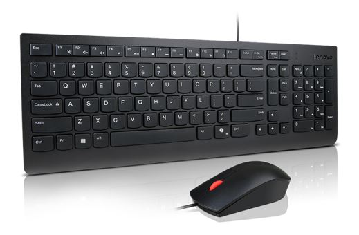 LENOVO Universal Wired USB Keyboard Mouse Combo Adjustable Tilt Leg Spill Resist