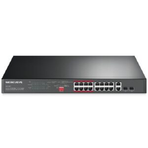 Mercusys MS118CP 16-Port 10/100Mbps + 2-Port Gigabit Rackmount Switch with 16-Po