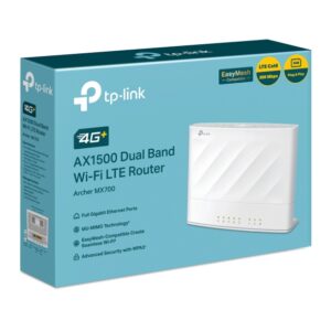 TP-Link Archer MX700 4G+ AX1500 Dual Band Wi-Fi LTE Router with Cat6 300 Mbps 4G