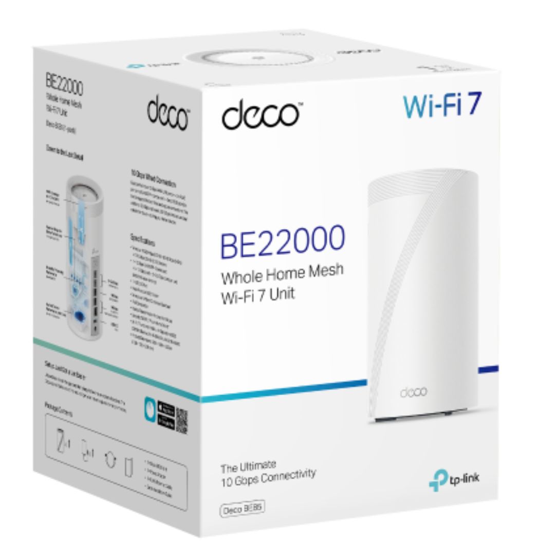 TP-Link Deco BE85(1-pack) BE22000 Tri-Band Whole Home Mesh Wi-Fi 7 System (WIFI7