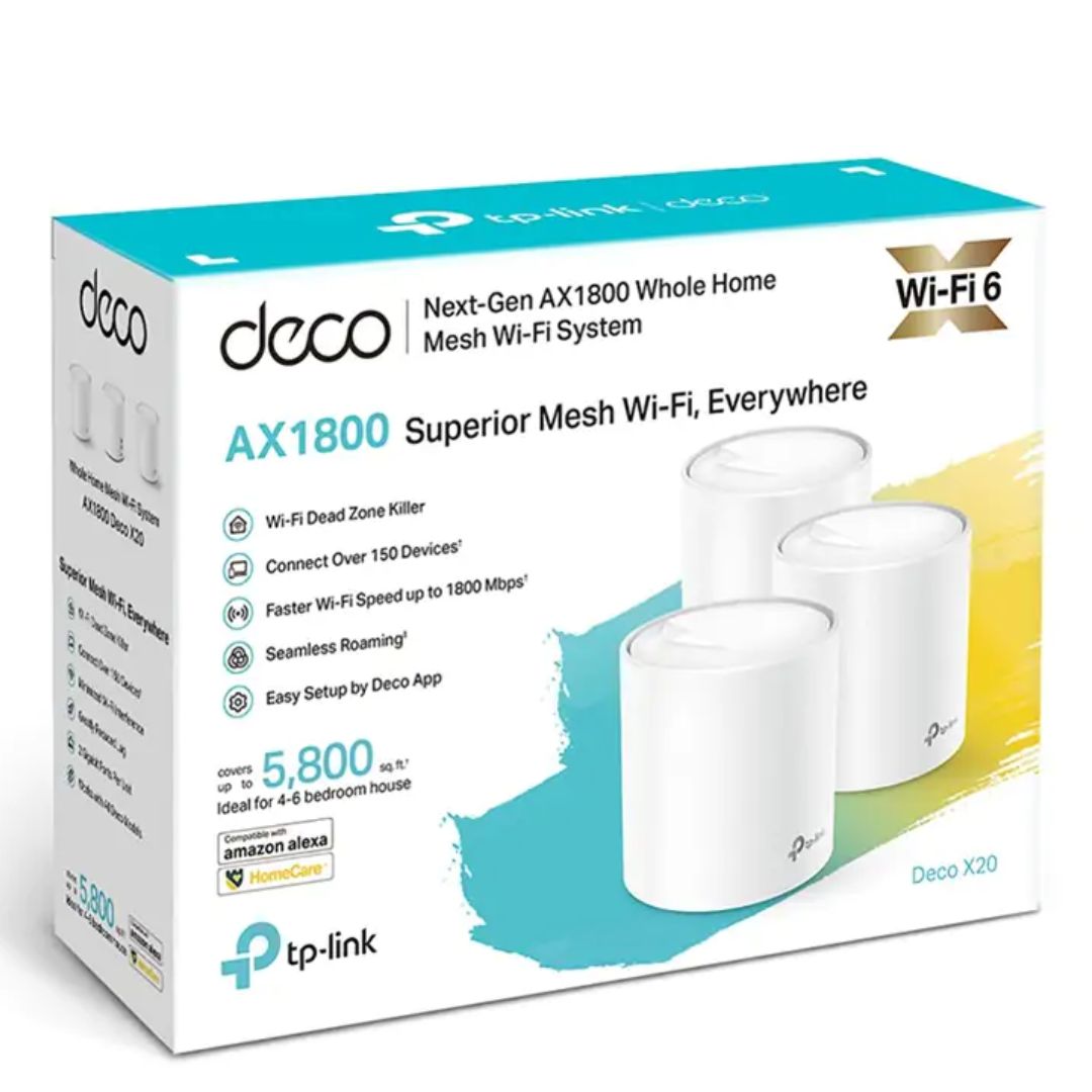TP-Link Deco X20(3-pack) AX1800 Whole Home Mesh Wi-Fi System