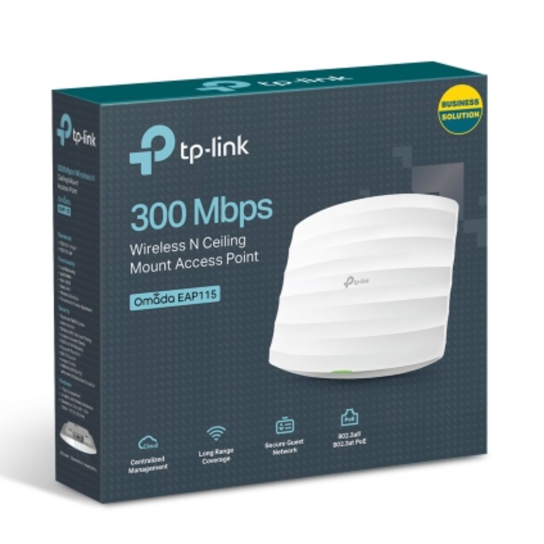 TP-Link EAP115 Omada 300Mbps Wireless N300 Ceiling Mount Access Point 1x RJ45 Po