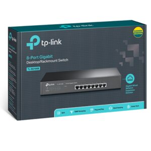 TP-Link TL-SG1008 8-Port Gigabit Unmanaged Switch 13' Desktop Rackmountable Stee