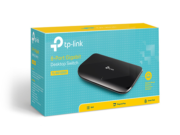 TP-Link TL-SG1008D 8-Port Gigabit Unmanaged Switch Desktop Wall-Mounting Plastic