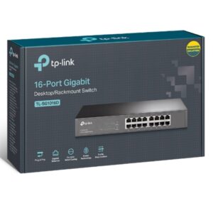 TP-Link TL-SG1016D 16-Port Gigabit Desktop/Rackmount Unmanaged Switch Energy-eff