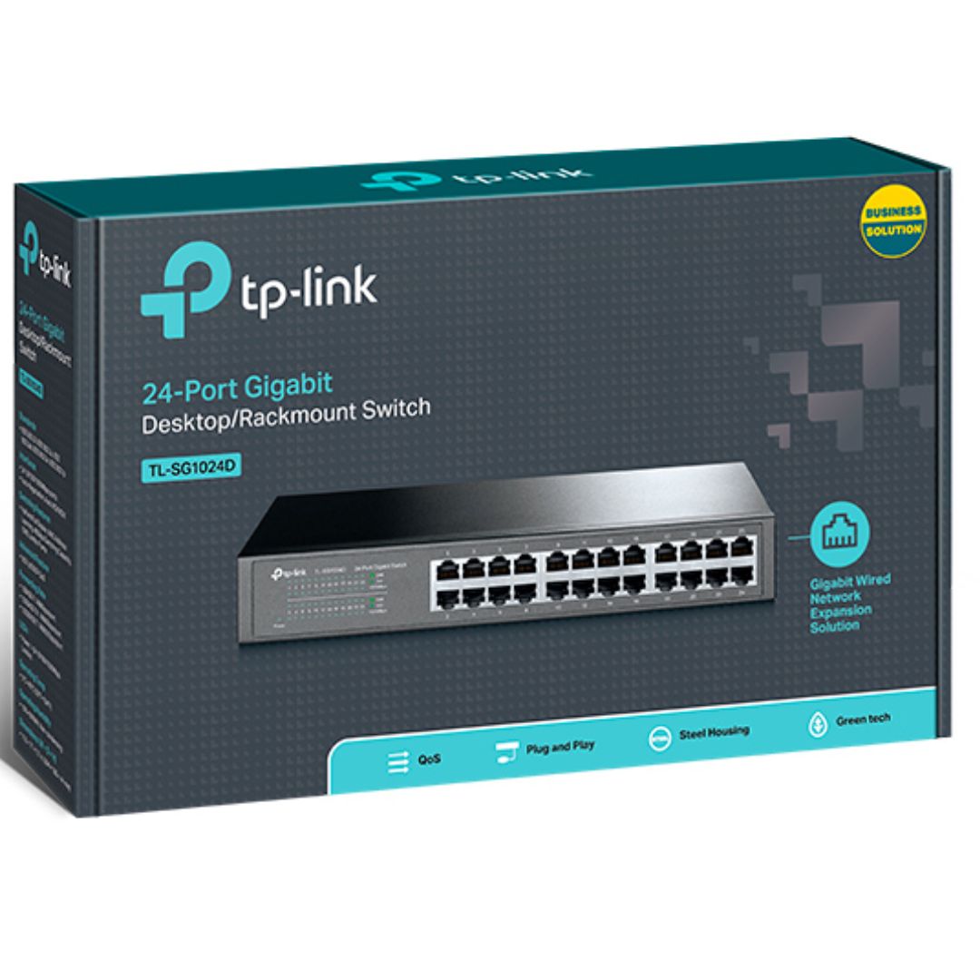 TP-Link TL-SG1024D 24-Port Gigabit Desktop/Rackmount Unmanaged Switch energy-eff