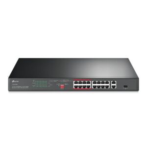 TP-Link TL-SL1218P 16-Port 10/100 Mbps + 2-Port Gigabit Rackmount Switch with 16