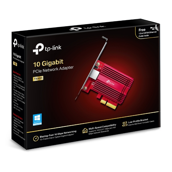 TP-Link TX401 10G 10 Gigabit PCI Express Network Adapter Low-Profile & Full-Heig
