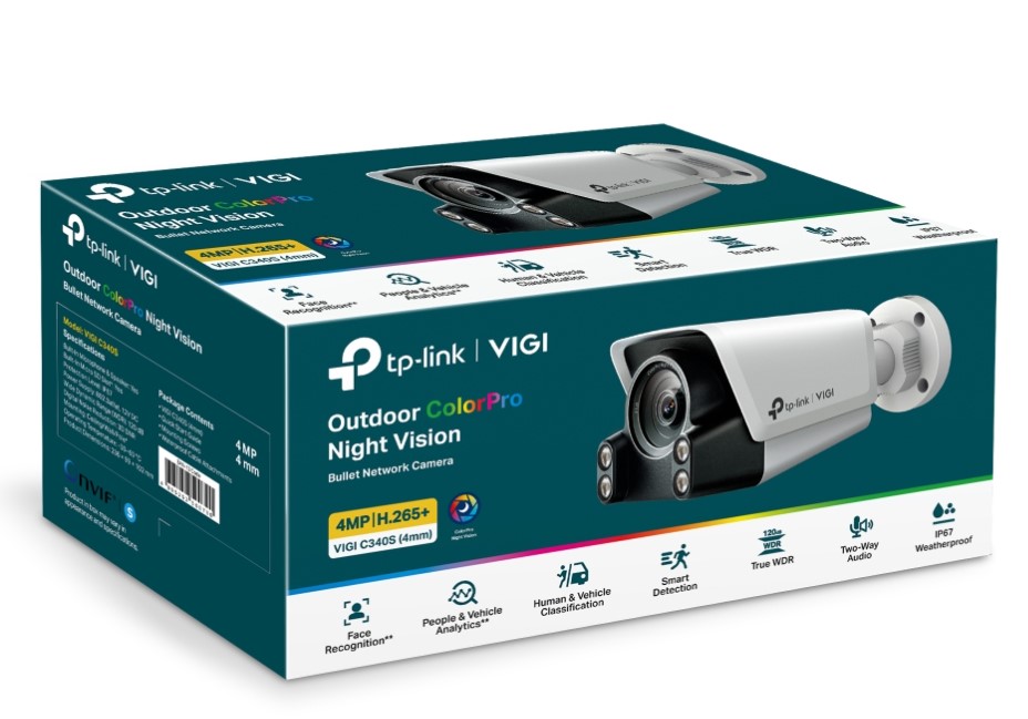 TP-Link VIGI 4MP C340S(4mm) Outdoor ColourPro Night Vision Bullet Network Camer