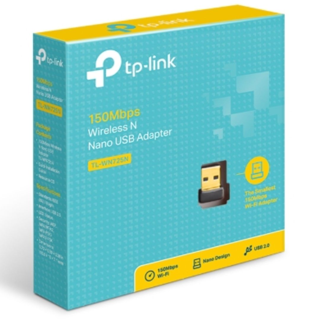 TP-Link TL-WN725N N150 Nano Wireless N USB Adapter 2.4GHz (150Mbps) 1xUSB2 802.1