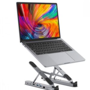 (LS)mbeat® Stage P5 Portable Laptop Stand with USB-C Docking Station Foldable a