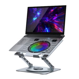 mbeat® Stage S8 Rotating Laptop Stand with RGB Cooling Fan and USB Ports Materi