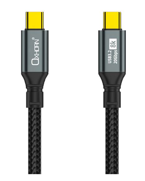 Oxhorn USB 3.2 Gen 2×2 3m USB-C to USB-C 20Gbps 8K@60Hz 20V 100W E-Marker Chip