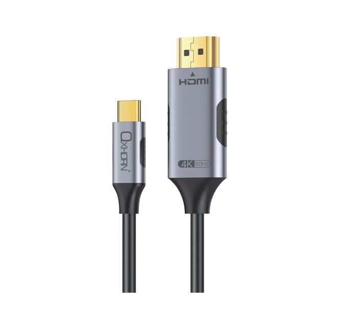 Oxhorn USB C to HDMI 2.0 2m cable 4K@60Hz Aluminum plugs black Support HDCP 1.4