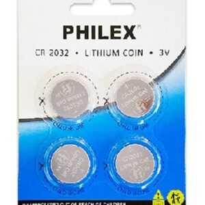 Sansai Lithium Button Coin Battery 3V -CR2032 -4 pack for Motherboard Danger of