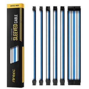 (LS)Antec PSU -  Sleeved Extension Cable Kit V2 - Blue / White / Black . 24PIN A
