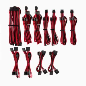 For Corsair PSU - RED/BLACK Premium Individually Sleeved DC Cable Pro Kit