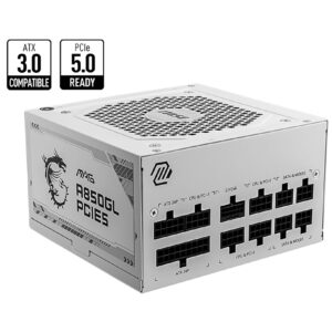 MSI MAG A850GL PCIE5 WHITE 850W Up to 90% (80 Plus Gold) ATX Power Supply Unit
