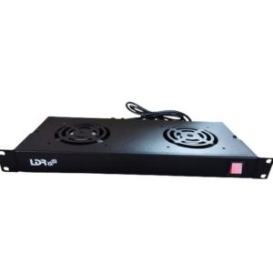 LDR 2 Way Rackmountable Fan Kit with power switch - 2x Fans - 1U Size - Black Me