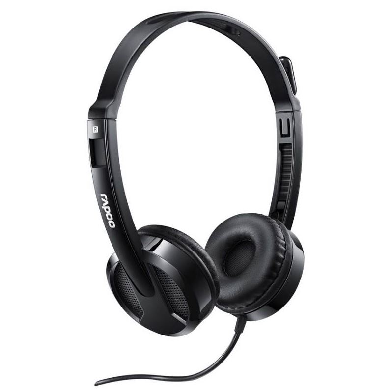 RAPOO H100 Wired Stereo Headsets - HD Voice Rotary Microphone Volume Adjustment