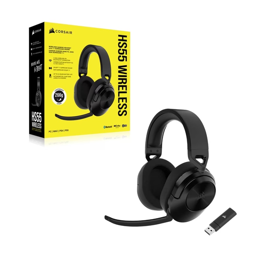 Corsair HS55 WIRELESS Gaming Headset- Carbon (AP)