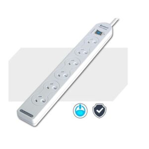 Sansai 6-Way Power Board (137P) with Master Switch Overload Protecte Reset butto
