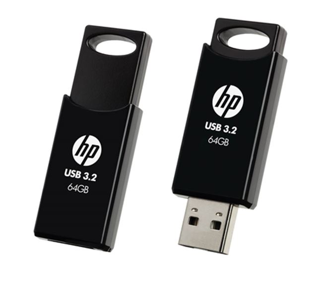 HP 64GB USB 3.2 Flash Drive Memory Stick Thump Key External Storage Capless Slid
