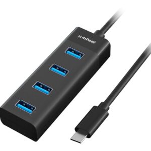 mbeat® USB-C to 4-Port 3.0 Hub - Black USB 3.0 transfer speeds up to 5Gbps Mate