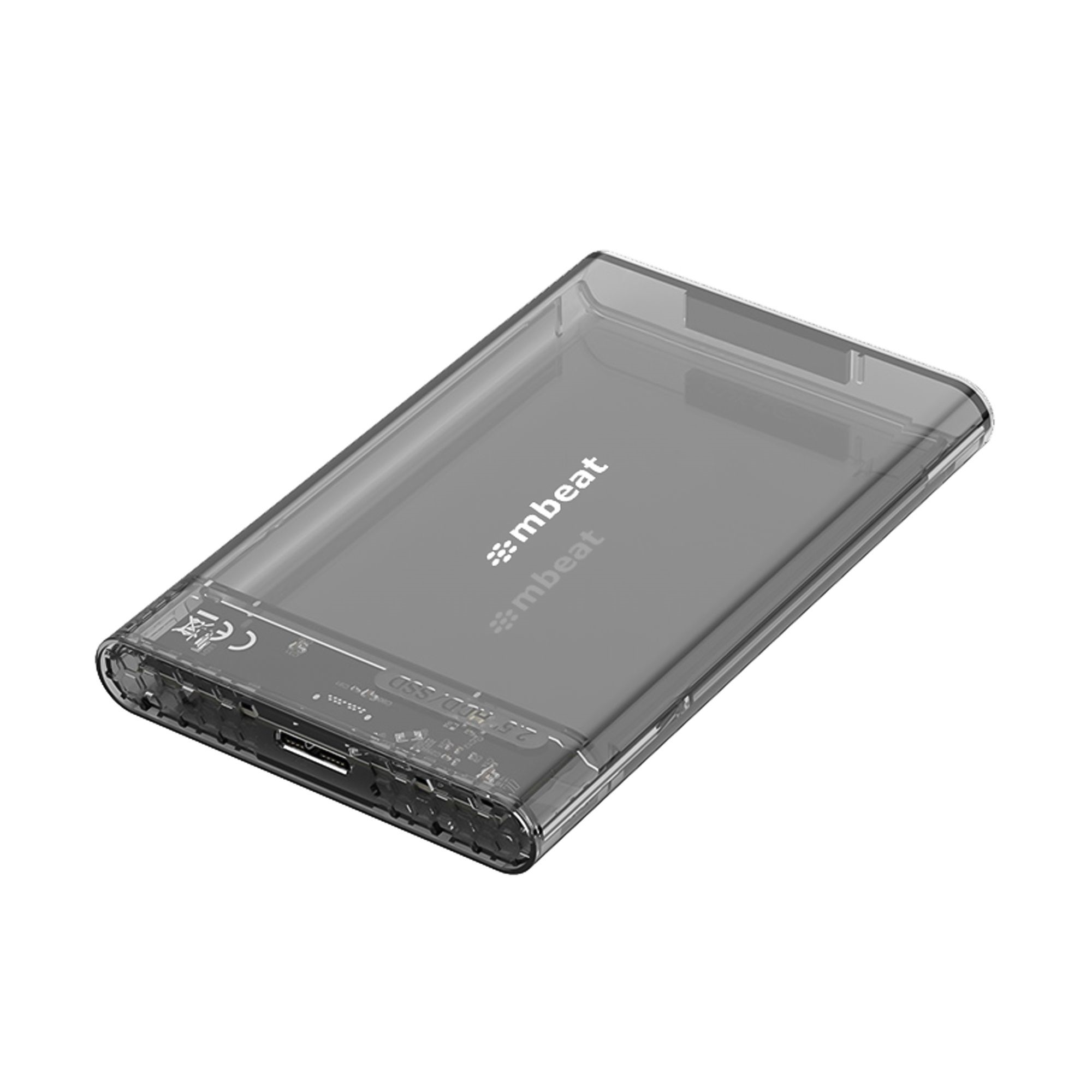mbeat® A1 See-Through Tool Free USB 3.0 2.5' SATA HDD Enclosure - Black USB Por