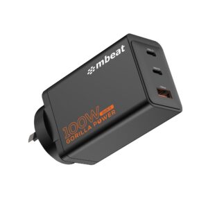 mbeat® Gorilla Power PD 100W GaN II USB-C Charger 50% smaller than the standard